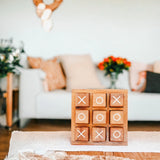 BSIRI XO Blocks (L) Tic Tac Toe Board Games-Ideal for Kids Games, Family Games and Game Night for Adults, Farmhouse Decor for Coffee Table Decor, BSIRI