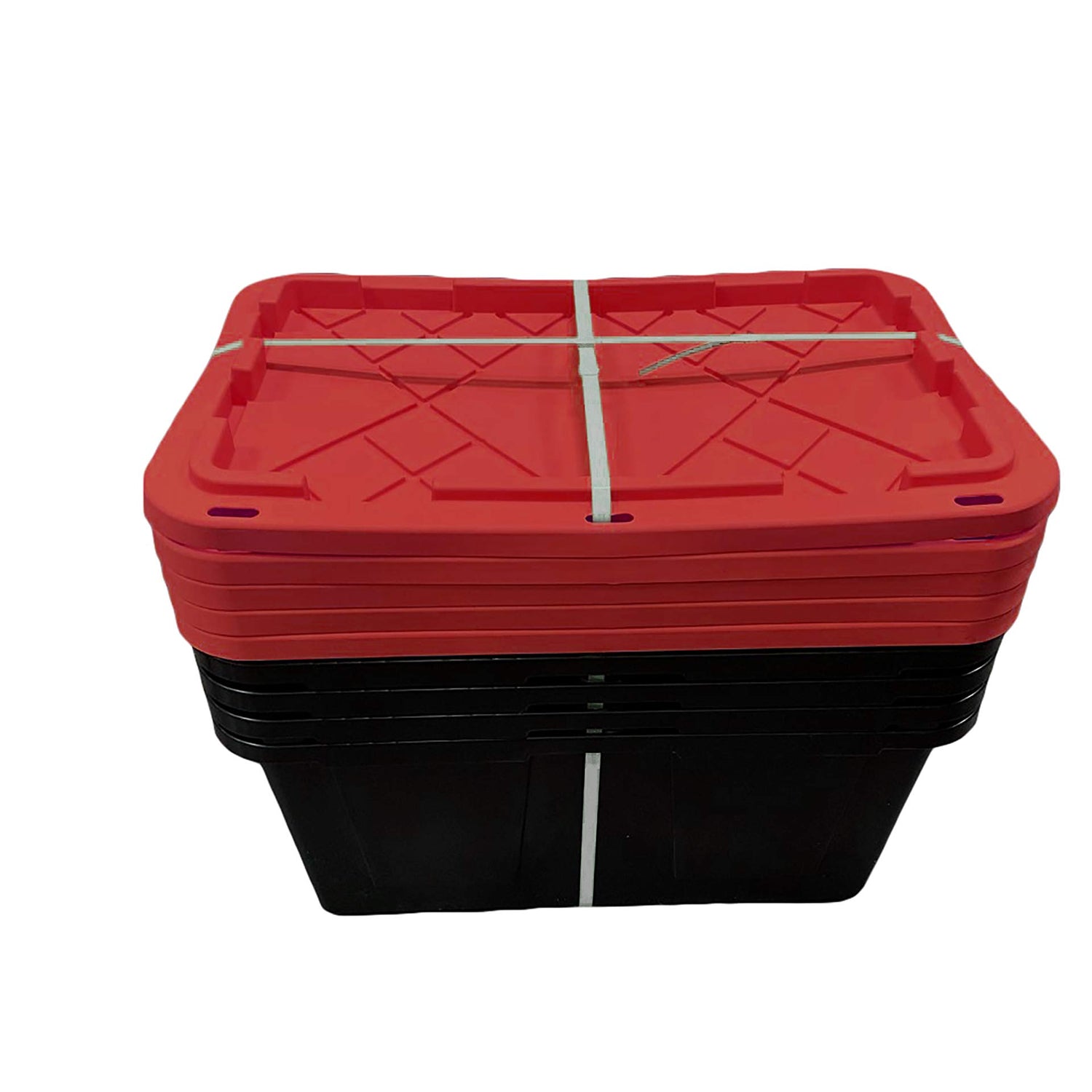 MonsterRAX 27 Gallon Storage Bins - Stackable, Lockable, 5-pack (Red) MonsterRAX Storage Solutions