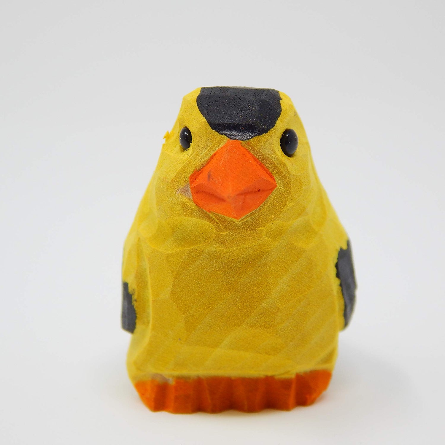 Selsela American Goldfinch - Finch Miniature Handmade Wooden Yellow Bird Art Carved Ornament Figurine Small Animals Collectible Selsela