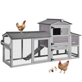Aivituvin Chicken Coop Hen House Portable with Wheel Wooden Poultry Cage with Nesting Box Outdoor Chicken House with Run 80" Aivituvin