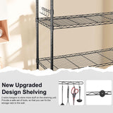 YNN Heavy Duty Storage Shelving Unit, 6 Tier Storage Shelves with Wheels Adjustable Storage Metal Shelf Wire Shelving Unit Organizer Storage Rack for YNN