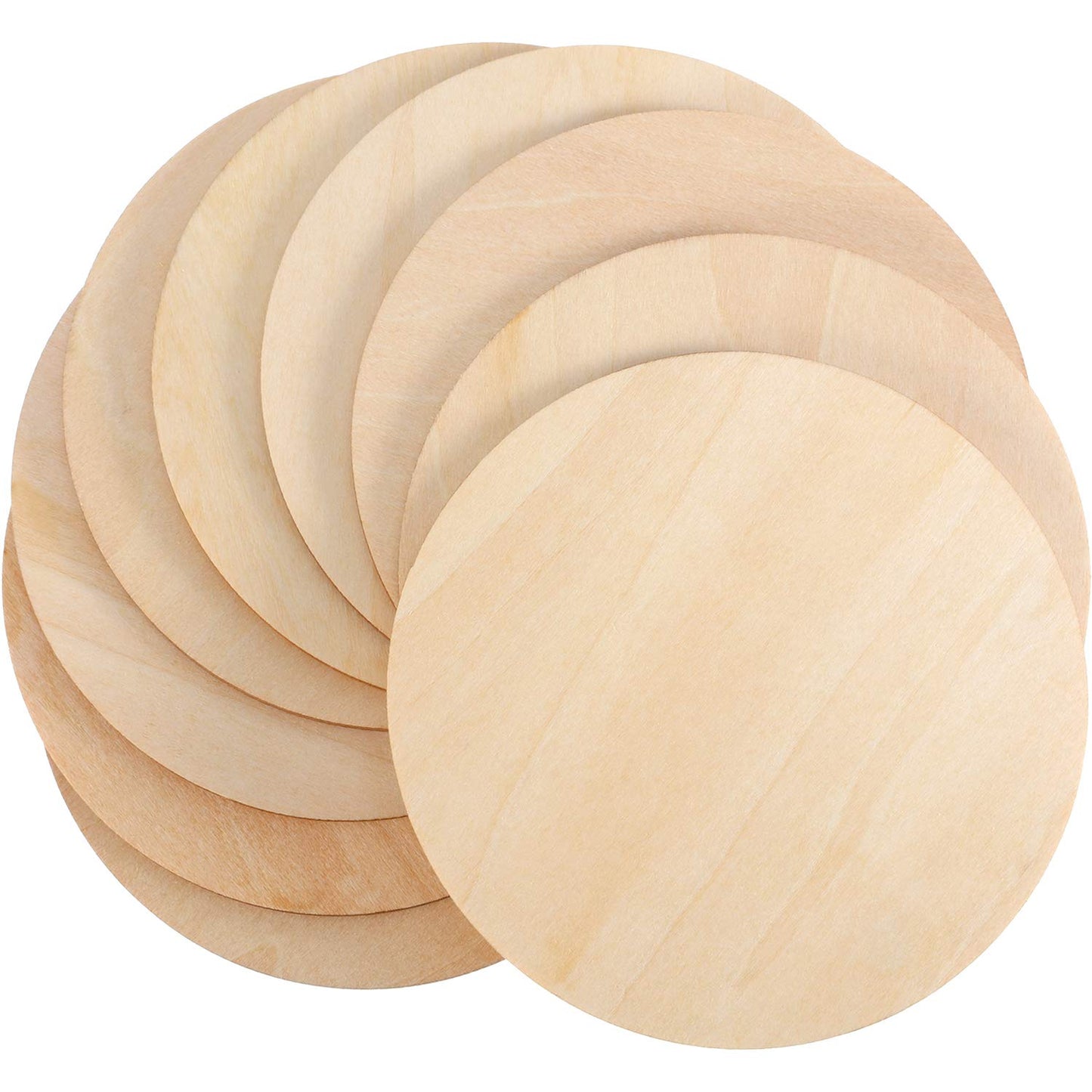 Boao Unfinished Wood Circle Round Wood Pieces Blank Round Ornaments Wooden Cutouts for DIY Craft Project, Decoration, Laser Engraving Carving, 1/8