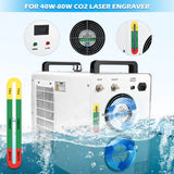 Monport 40W 2.0 Laser Engraver (8" X 12") CO2 Laser Engraver Lightburn Compatible with 3L CW-3000 Water Chiller for 40W CO2 Laser with Air Monport
