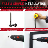 YYR Wood Organizer and Lumber Storage Rack Wall Mount, Heavy Duty Metal Shelf with 4-Level Holds Up 800 LBS, Indoor & Outdoor Use - Black YYR