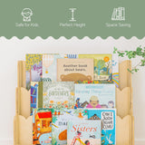 Fable Twig Scalloped Edge Wooden Kids Bookshelf - 3-Tier Montessori Book Organizer for Playroom and Nursery Fable Twig