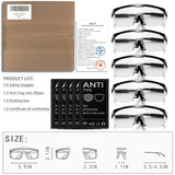 HANCHS Safety Glasses, 5Pack Adjustable Wide-Vision Protective Glasses, Lightweight Fog-Proof Safety Goggles HANCHS