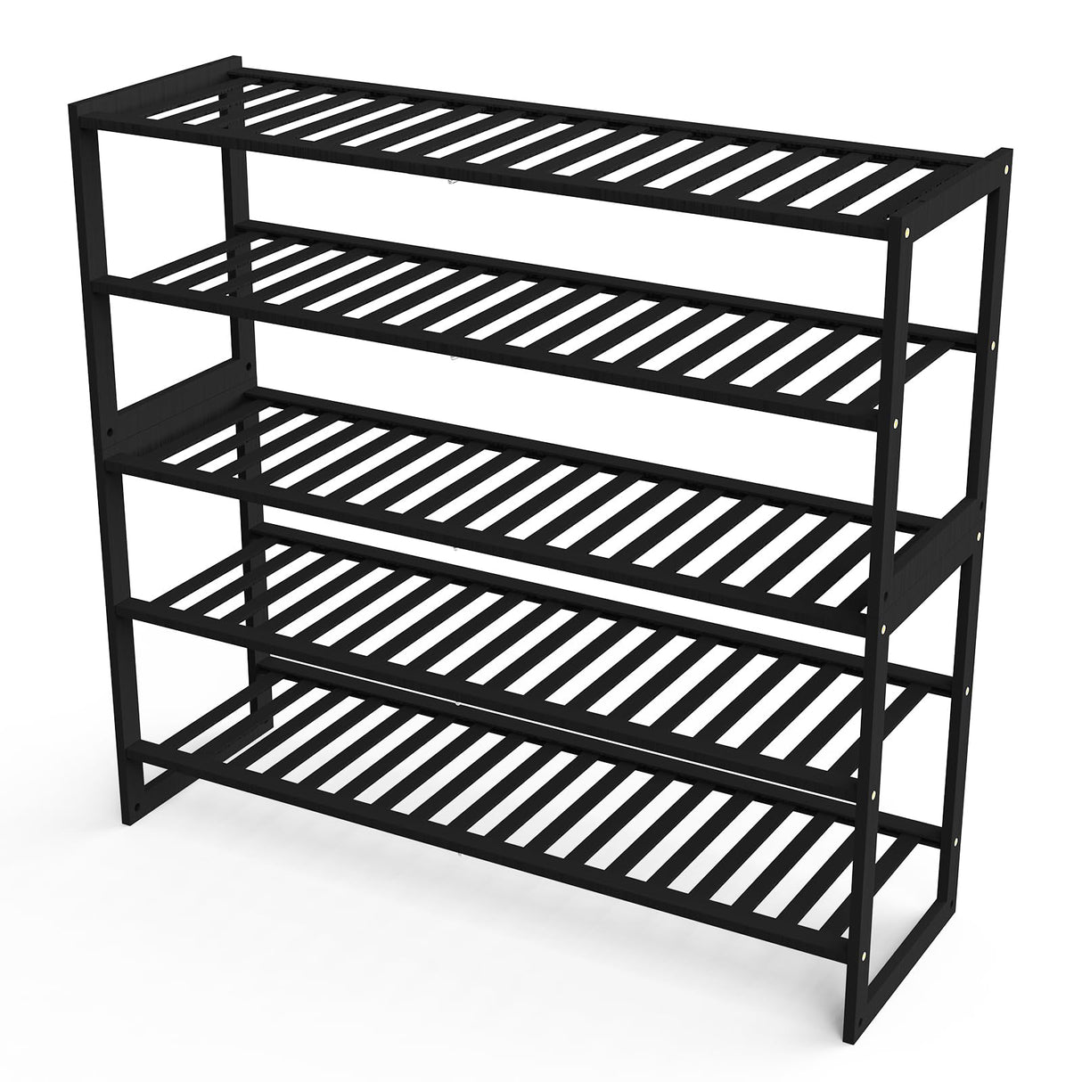 Jripae Shoe Rack Bamboo 5 Tier Shoe Organizer, Storage 20-25 Pairs for Closet Entryway, Stackable Large Tall Shoe Shelf Holder Stand Cubby for Door Jripae