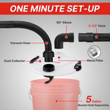 Shop-Vac Dust Collector, Portable Dust Collector for Woodworking, Fits 5 Gallon Bucket, Easy Disposal of Dust & Debris, Elbow Fittings, 2-1/2" Hose Shop-Vac