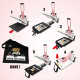 BetterSub Heat Press 15x15 inch Digital Heat Press Machine, Slide Out Industrial Quality T-Shirt Heat Transfer Machine Pink BetterSub