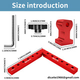 DICATTE 90 Degree Positioning Square Right Angle Clamp 7.1" x 7.1" Aluminum Alloy Woodworking Carpenter Tool,4 Pcs Right Angle Clamps With 8 DICATTE