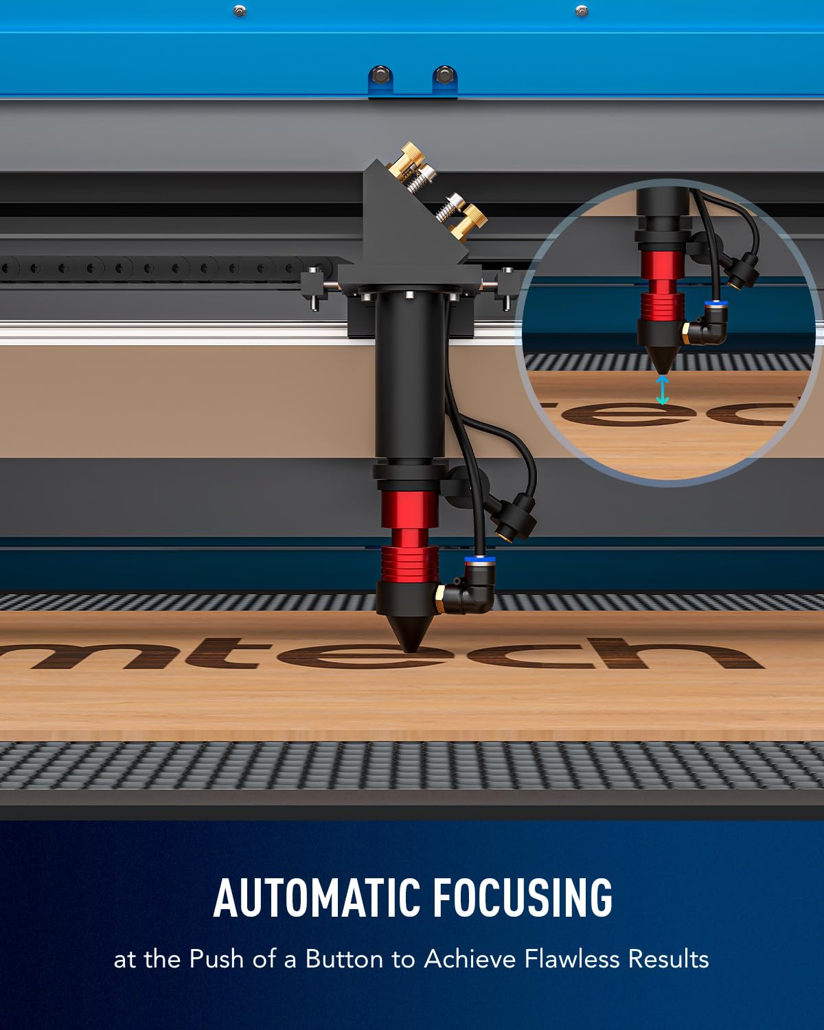 OMTech 100W CO2 Laser Engraver with Water Chiller, 24x40 Inch Laser Engraving Cutting Etching Machine with Autofocus Autolift 2 Way Pass Air Assist, OMTech