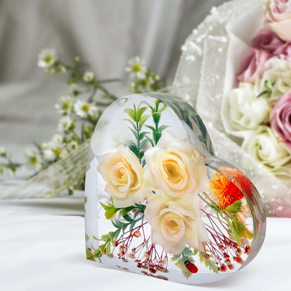 YOILES Resin Molds, Silicone Molds for Epoxy Resin, Large Resin Molds for Flower Preservation, Resin Mold for DIY Wedding Bouquet Preservation, Deep YOILES