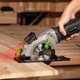 GALAX PRO 4Amp 3500RPM Circular Saw with Laser Guide, Max. Cutting Depth1-11/16"(90°), 1-1/8"(45°）Compact Saw with 4-1/2" 24T TCT Blade, Vacuum GALAX PRO