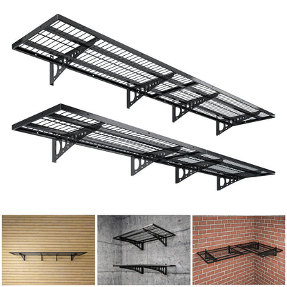 Dtrik Garage Storage Shelving Wall Mounted, 4 Pack 1.5x3.8ft, Loads 1000 lbs Heavy Duty Sturdy Shelves, Strong Garage Organiser, Storage Racks Units, - WoodArtSupply