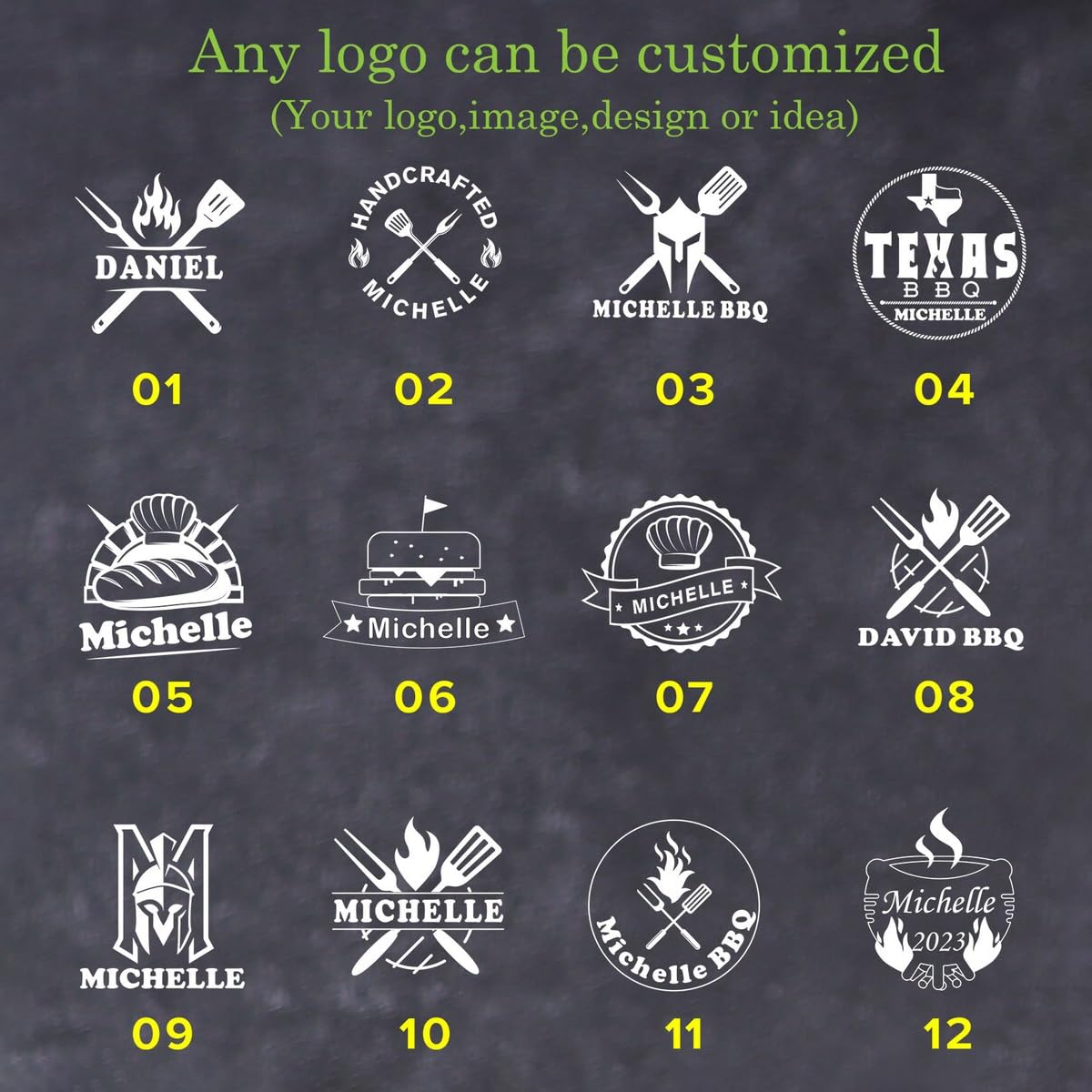 Customizable Brass Branding Iron for Burgers, Steaks, and Crafts TPFOON