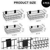 Yaocom 94 Pcs Slatwall Accessory 4 Metal Slatwall Baskets 90 Slatwall Hooks 4'' 6'' 8'' Slat Wall Hooks Hanging Storage Baskets for Shops Rooms Yaocom