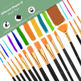 AROIC Acrylic Paint Brush Set,1pack/15pcs Nylon Hair Acrylic Painting Brush,Watercolor Rock Face Painting Brush, Artist Craft Brush Supplies, Paint AROIC