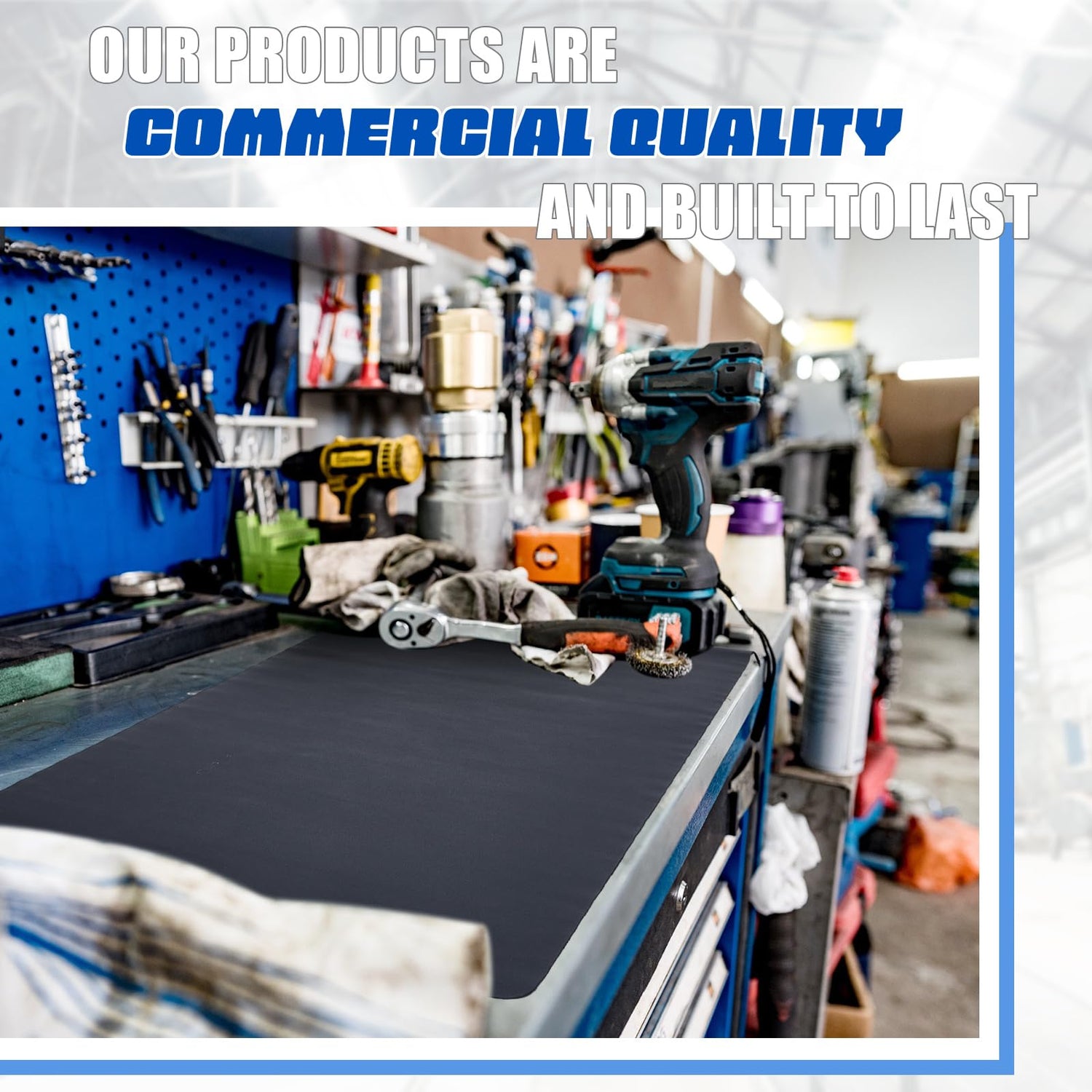 Drydiet 23.5 Inches x 47.5 Inches Black Work Bench Mat PU Leather Easy to Clean Products Bench Mat Scratch Resistant Workbench Mat for Protects Drydiet