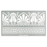 Aleks Melnyk No.328 Metal Stencil, Ancient Greek Fret and Roman Ornament, Meander, Palmette Motif, Border, Patterns, Small Stencil, 1 PC, Template Aleks Melnyk