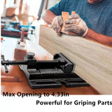 Drill Press Vise, 3'' Jaw Capacity, Quick Release Clamp-on Vise Ultimate Durability, Slotted Base Drill Press Vice for Woodwork, Low Profile Drill TRUSBEE