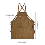 Aoomzoon Canvas Aprons for Men Chef Apron, Work Apron with Large Pockets - Durable 16oz Heavy Duty Cross Back, BBQ, Cooking (Brown, 1 Pack) Aoomzoon