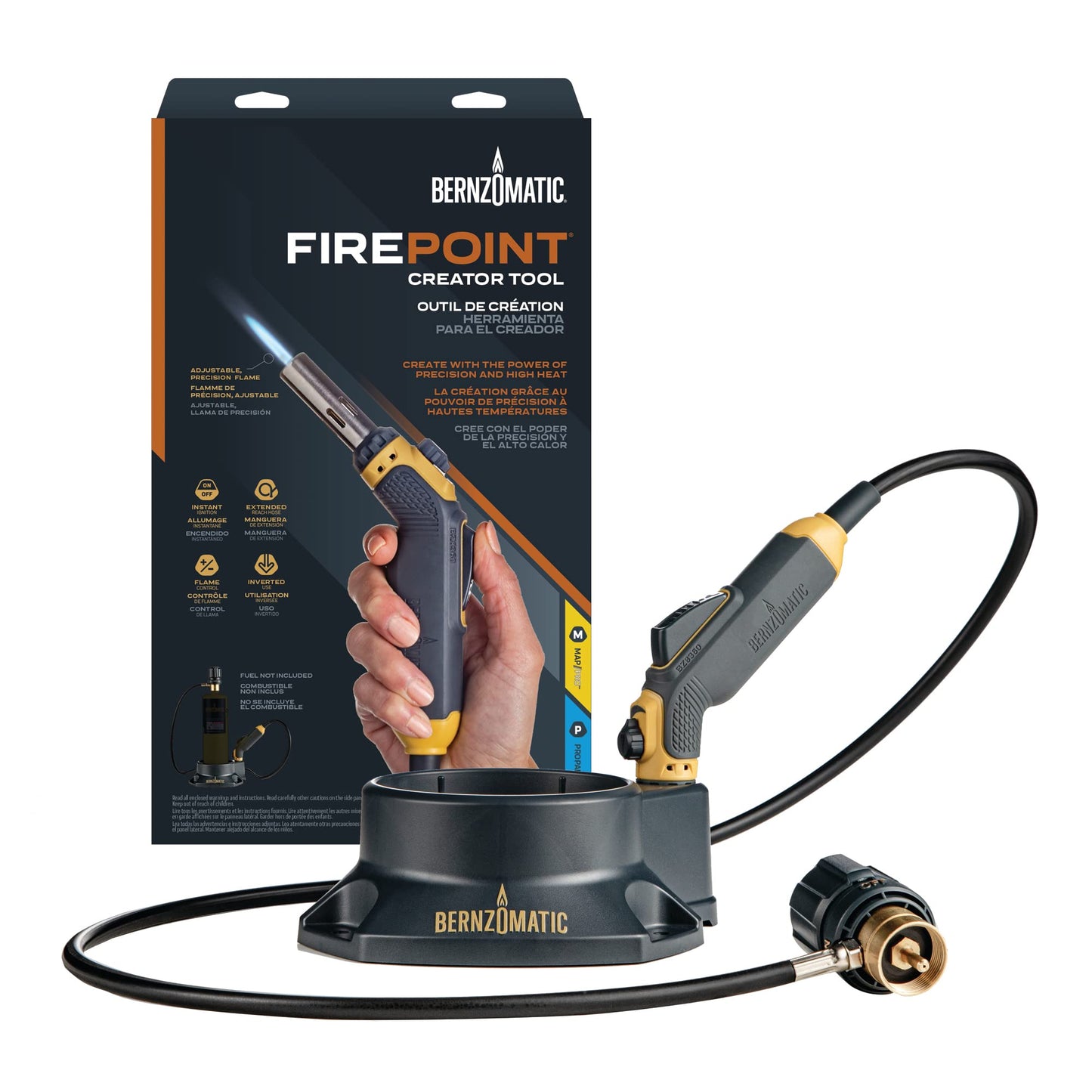 Bernzomatic FirePoint Precision Flame Creator Tool for MAP-Pro and Propane Fuel - WoodArtSupply