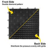 VEVOR Garage Floor, Durable Interlocking Floor Tiles, 50 Pack, Non-Slip Diamond Plate Garage Tiles, Support up to 55,000 lbs for Car Garage, VEVOR