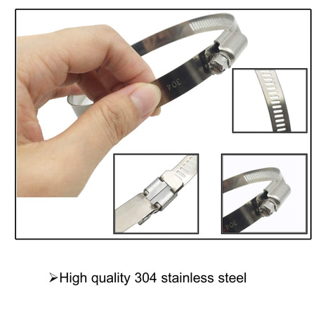 EesTeck 4" (Diameter) Adjustable 304 Stainless Steel Duct Clamps Pipe Clamp Air Ducting Clamp worm drive hose clamps (4Pcs) EesTeck