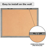 Monthly Whiteboard Calendar & Corkboard for Wall, Magnetic 17"x13" Dry Erase Board with Gray Wood Framed, 2in1 White Board Cork Board Combo, Calendar ABERLLS