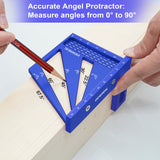 3D Multi Angle Measuring Ruler Aluminum Alloy Woodworking Square,Versatile Square Tool with Preset Angles from 22.5° to 90° Ideal Layout Tool for ViewReal