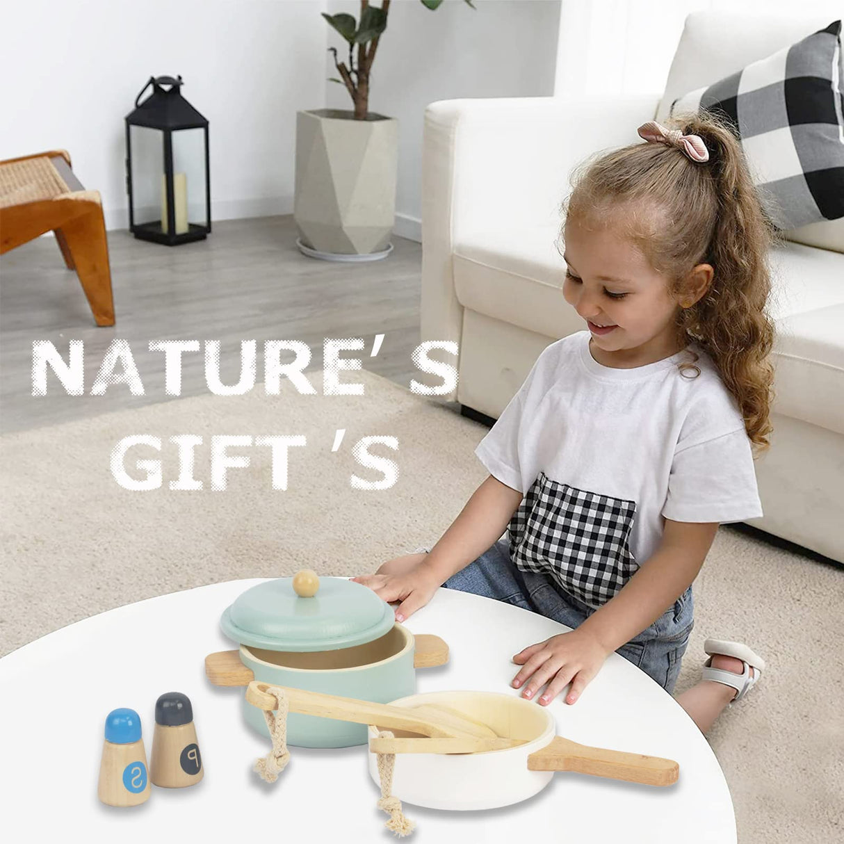 WoodenEdu Premium Toddler Play Kitchen Toys, Wooden Kitchen Utensils, Accessories for Pretend Play Kitchen Set, Montessori Learning Toy, Pretend WoodenEdu