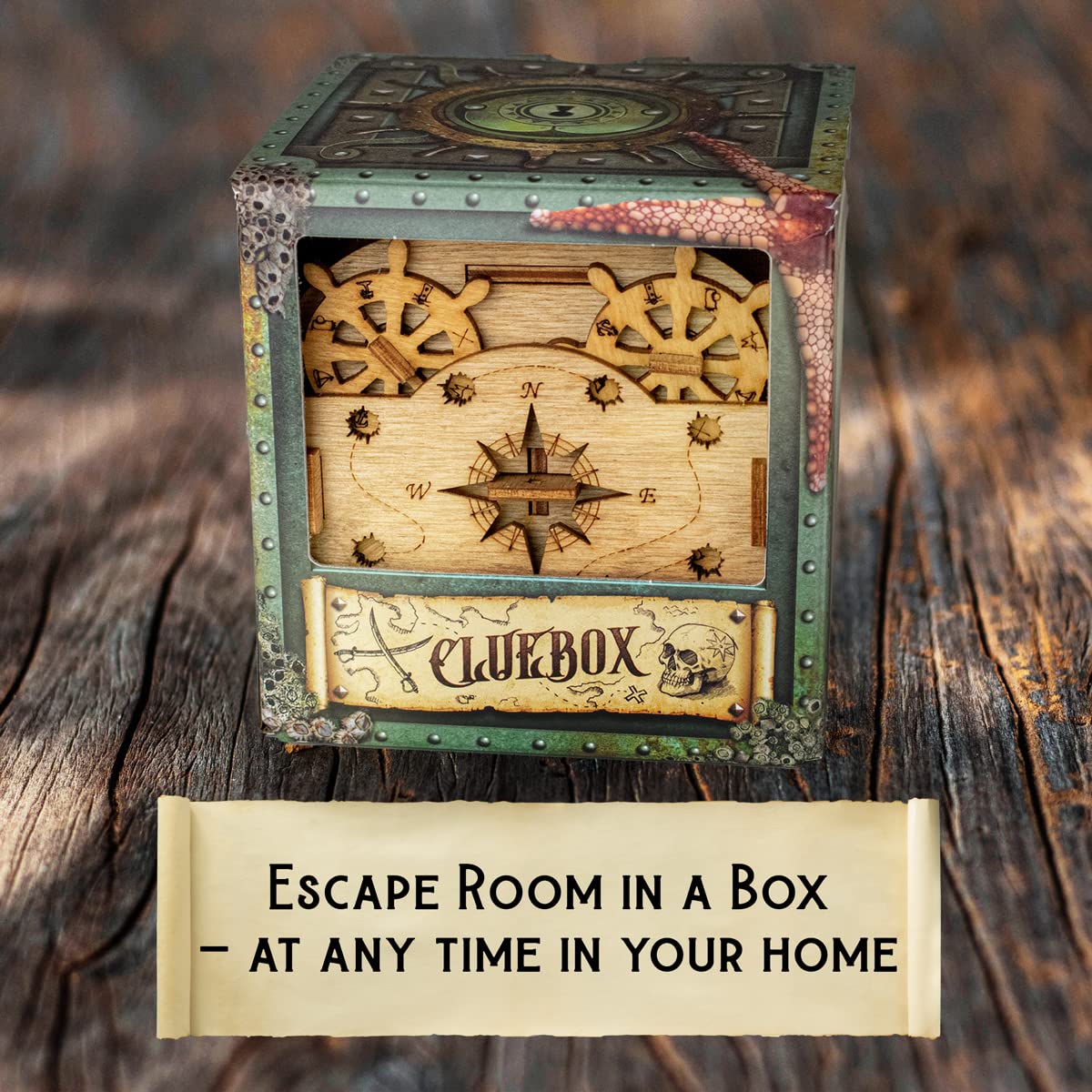 iDventure Cluebox - Davy Jones Locker - Escape Room Game - Puzzle Box - Gift Box - 3D Wooden Puzzle - Wooden Jigsaw - 3D Puzzles for Adults - Brain iDventure