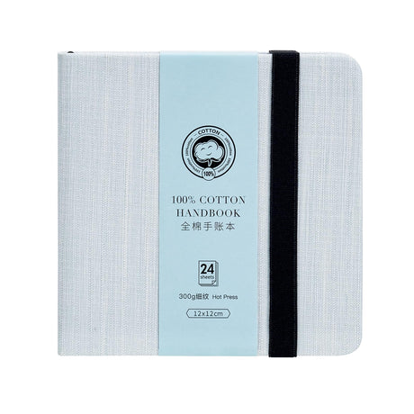 Lightwish Square Watercolor Journal,100% Cotton,300gsm/140lb,Acid-Free,24 Sheets Hot Press Watecolor Paper Sketchbook for Artists Adults Students,4.7 LIGHTWISH