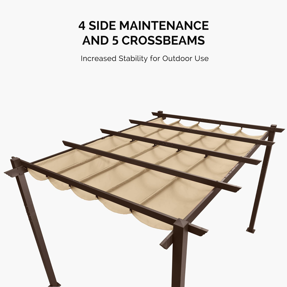 PURPLE LEAF Pergola 10' X 10' Outdoor Retractable Metal Pergola with Canopy Patio Pergola with Shade Cover for Garden Yard Pavilion Grill Modern PURPLE LEAF