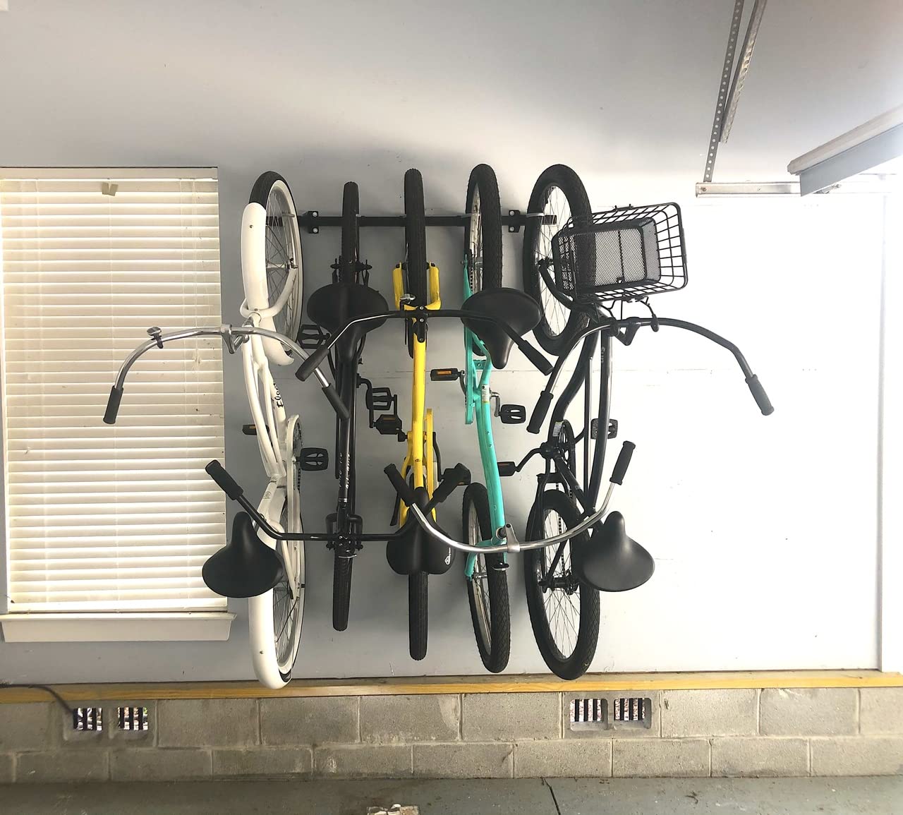 StoreYourBoard Bike Storage Rack, Holds 5 Bicycles, Home and Garage Organizer, Adjustable Wall Hanger Mount StoreYourBoard