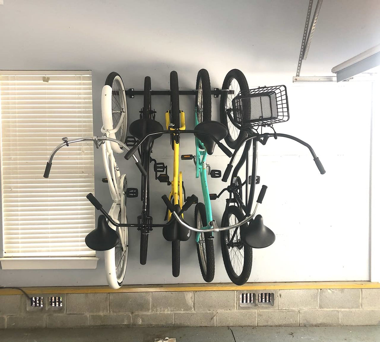 StoreYourBoard Bike Storage Rack, Holds 5 Bicycles, Home and Garage Organizer, Adjustable Wall Hanger Mount StoreYourBoard