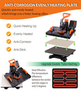 15"x12" Heat Press Machine for T Shirts Fast Heat-up, Pro 8 in 1 Heat Transfer Machine Tshirt Printing Machine for Tshirts Mug Cap Plate,Digital Wesoky