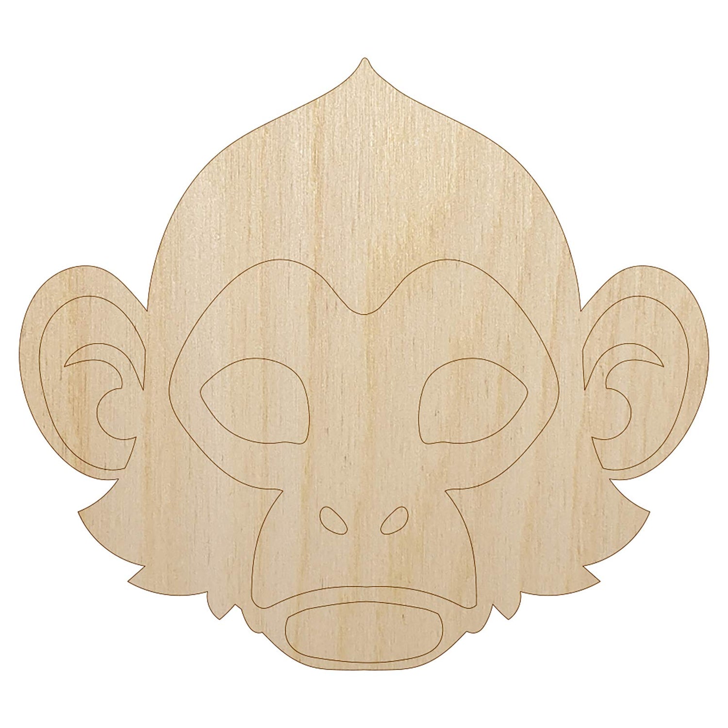 Capuchin Monkey Head Unfinished Wood Shape Piece Cutout for DIY Craft Projects - 1/4 Inch Thick - 4.70 Inch Size Sniggle Sloth