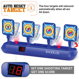 BAODLON Digital Shooting Targets with Foam Dart Toy Gun, Electronic Scoring Auto Reset 4 Targets, Shooting Game Toys Gifts for Age of 5, 6, 7, 8, 9, BAODLON