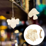 VILLCASE Unfinished Wooden Cutouts 30pcs Small Butterfly Bee Flower Shaped Wood Slices Blank Wood Animal Pieces for DIY Painting Crafts VILLCASE
