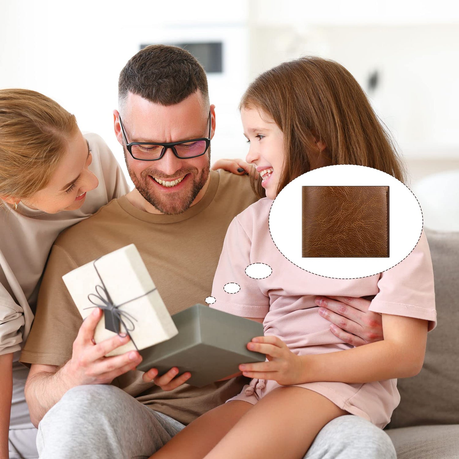 Sotiff 12 Pcs Leather Wallet Bulk Men PU Slim Bifold Wallet Set DIY Engraving Christmas Gifts for Husband Son Grandpa(Brown) Sotiff