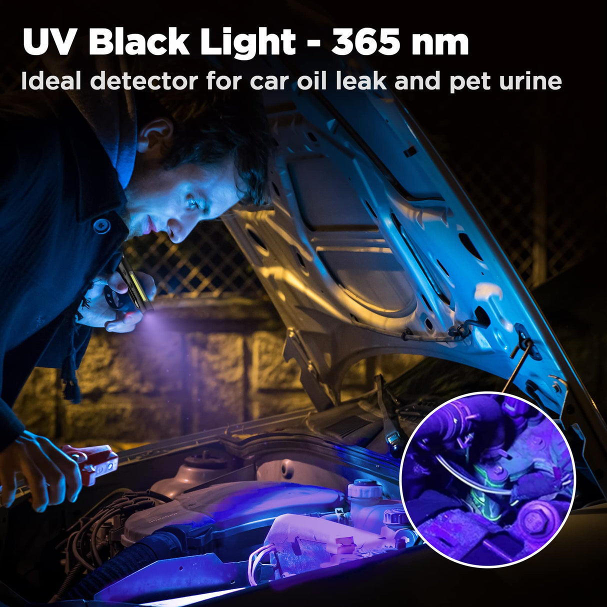 WORKPRO Flashlight Pen Light, Rechargeable Penlight with 365 nm UV Black Light, 450 Lumen LED Mini Pocket Flashlight, Great Gifts WORKPRO