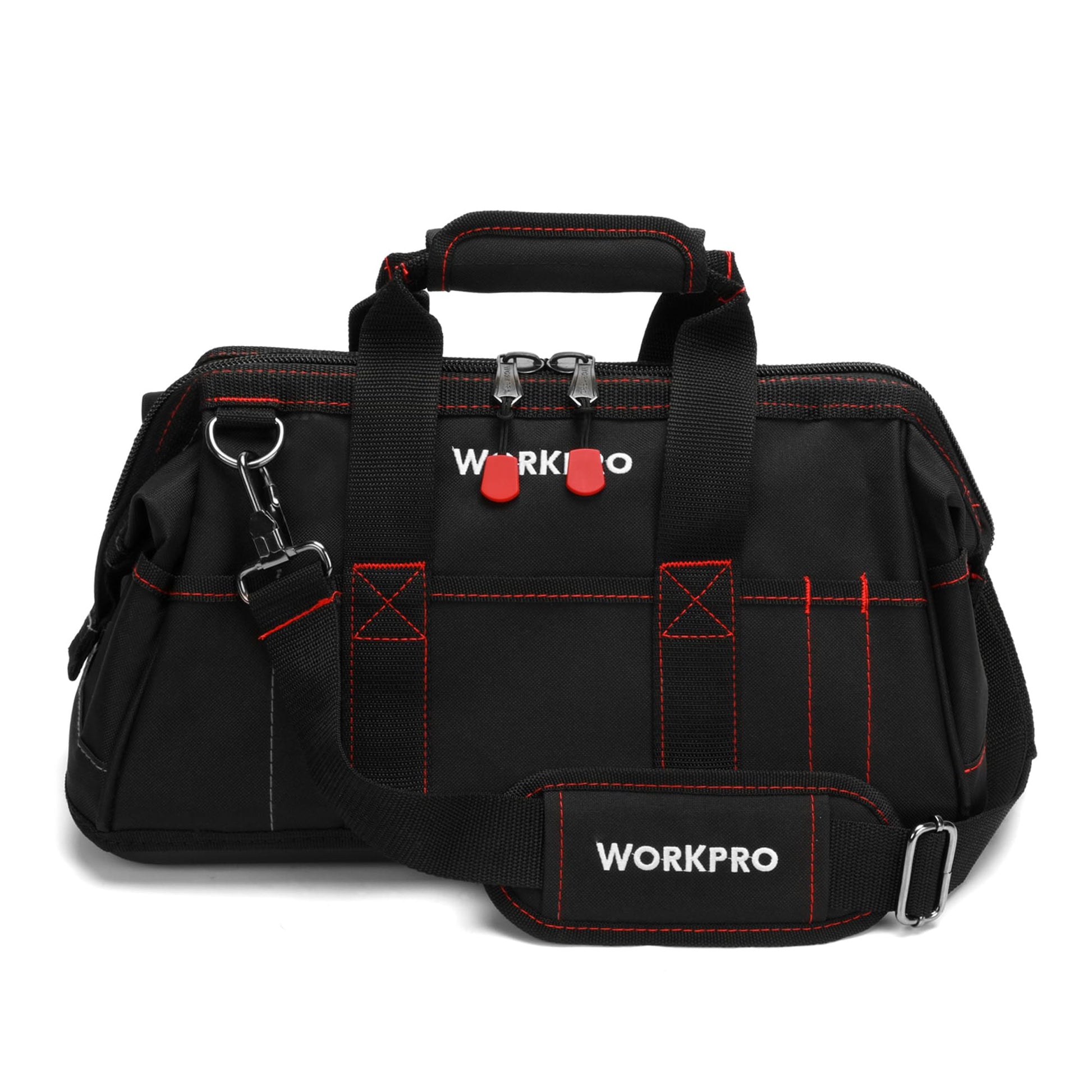 WORKPRO 16-inch Close Top Wide Mouth Tool Storage Bag with Water Proof Rubber Base, W081022A, 16" - WoodArtSupply