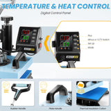 AKEYDIY Upgraded Heat Press Machine for T Shirts 12x10Inch Multifunction Shirt Press Machine 360° Swing Away Sublimation Heat Press Digital Heat AKEYDIY
