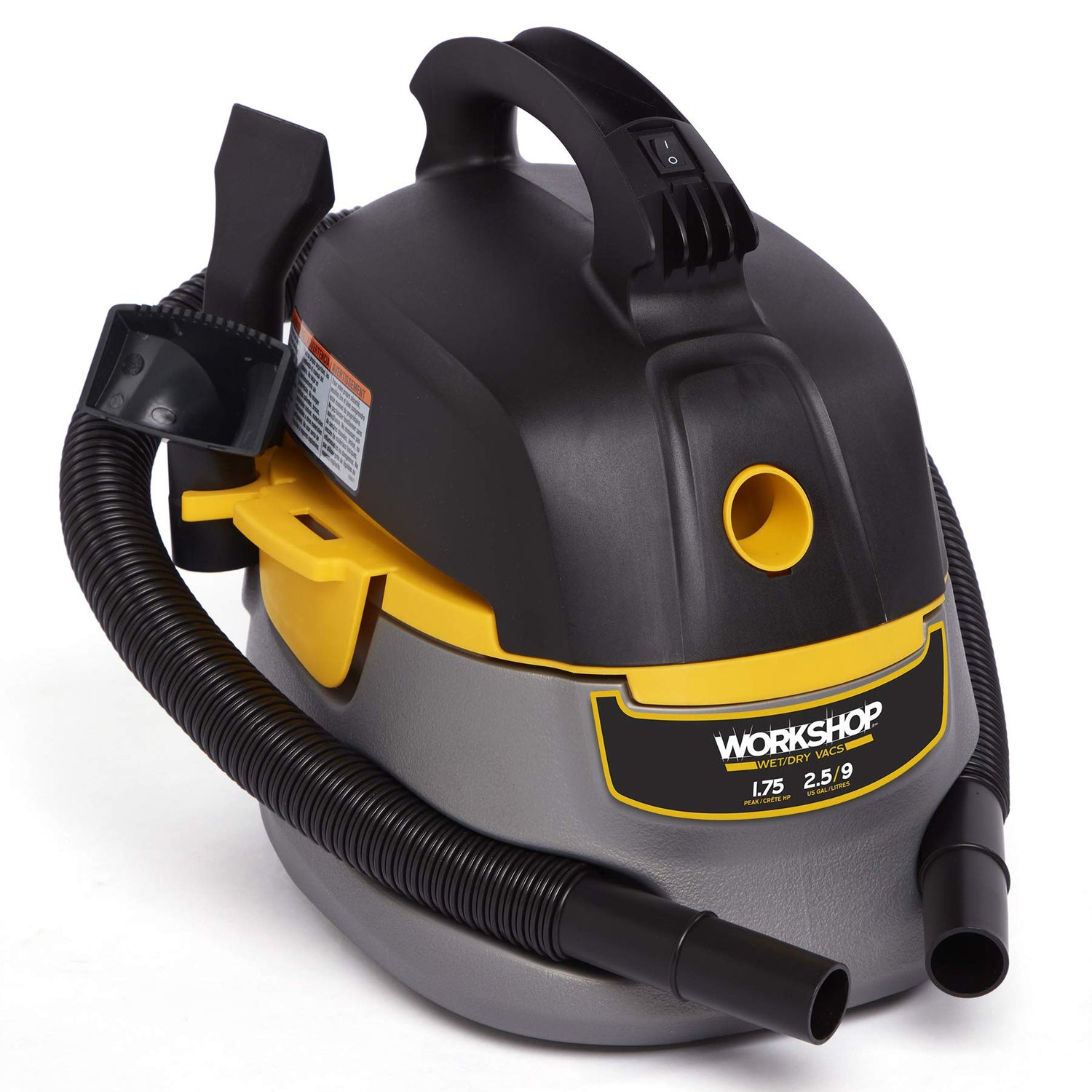 WORKSHOP Wet/Dry Vacs Vacuum WS0255VA Compact, Portable Wet/Dry Vacuum Cleaner, 2.5-Gallon Small Shop Vacuum Cleaner, 1.75 Peak HP Portable WORKSHOP Wet/Dry Vacs
