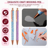 4 Pieces Weeding Tools for Vinyl, Includes 2 Pieces Glitter Craft Vinyl Weeding Pin Pen Retractable Air Release Weeding Pen with 2 Pieces Scrapers Chinco