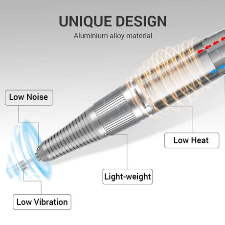 MelodySusie Professional Rechargeable 30000 rpm Nail Drill, Portable Electric E File Scamander, Acrylic Gel Grinder Tools with 6 Bits and Sanding MelodySusie