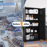 Yizosh Metal Garage Storage Cabinet with Lock, 71" Locking Tool Cabinet with 2 Doors and 5 Shelves, Tall Steel Cabinet for Garage, Heavy Duty File Yizosh