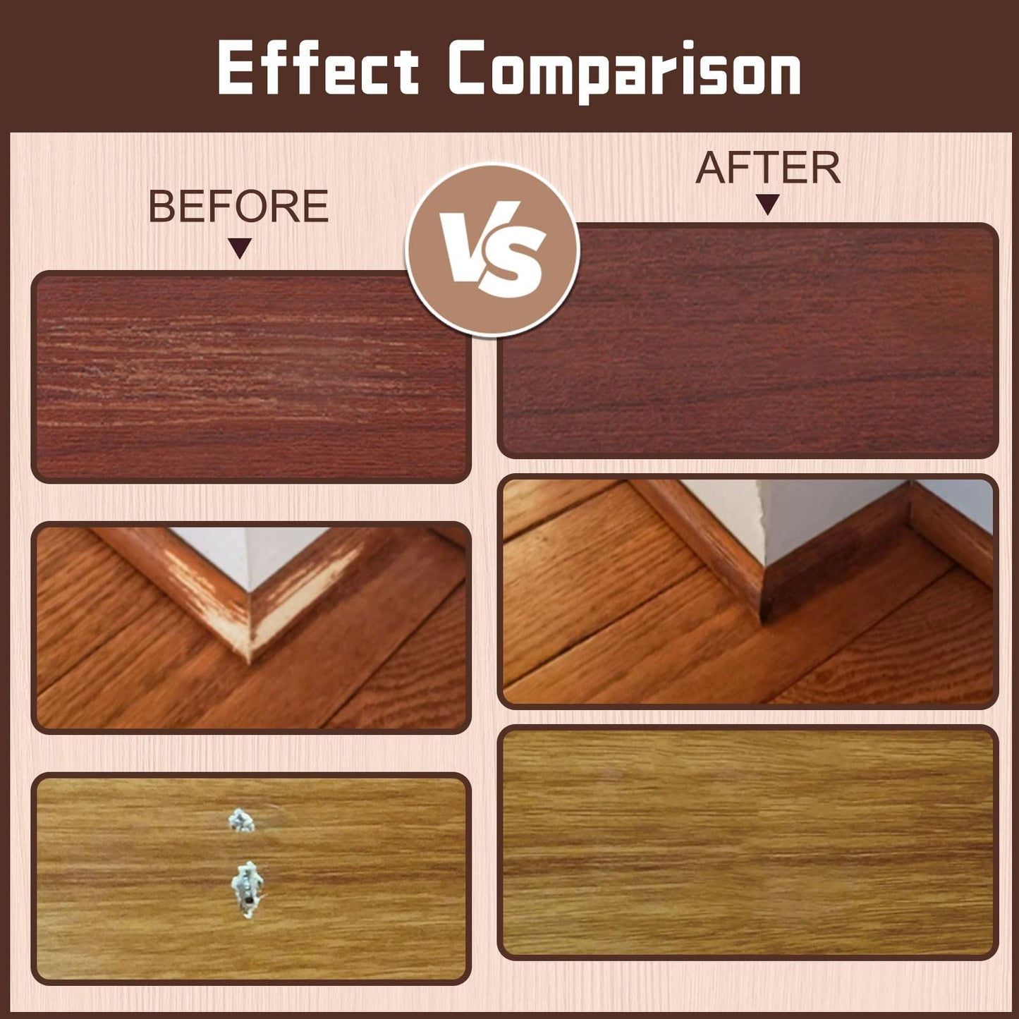 Hardwood Floor Repair Kit - 27PCS Wood Furniture Repair Kit, 8 Colors Wood Touch Up Markers & Wood Putty Filler,Wood Stain Pen, Laminate Repair Kit