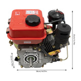SNKOURIN 4-Stroke 3HP Single-Cylinder Diesel Engine, 2.2kW Diesel Engine with Air-Cooling, Recoil Start System Diesel Motor for Go Cart, Mini Bike, SNKOURIN